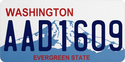 WA license plate AAD1609