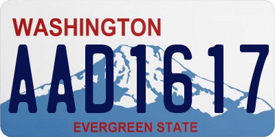 WA license plate AAD1617