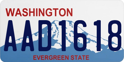 WA license plate AAD1618