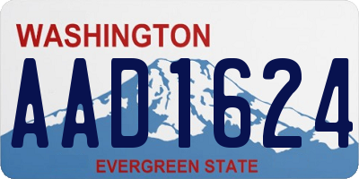 WA license plate AAD1624