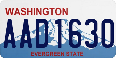 WA license plate AAD1630