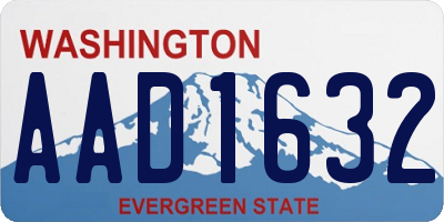 WA license plate AAD1632