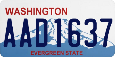 WA license plate AAD1637