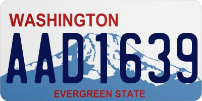 WA license plate AAD1639