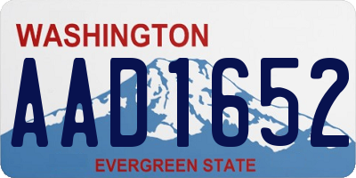 WA license plate AAD1652