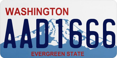 WA license plate AAD1666