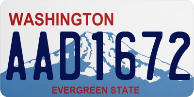 WA license plate AAD1672