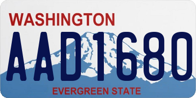 WA license plate AAD1680