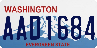 WA license plate AAD1684