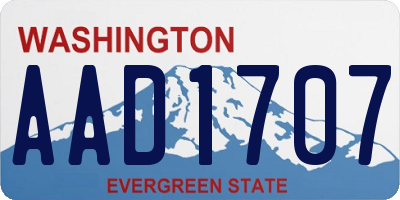 WA license plate AAD1707