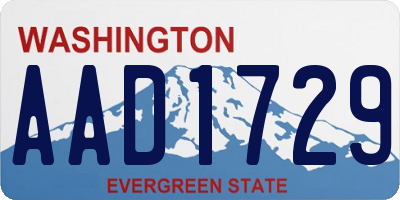 WA license plate AAD1729