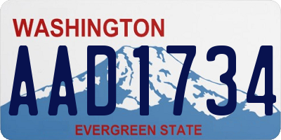 WA license plate AAD1734