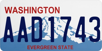 WA license plate AAD1743