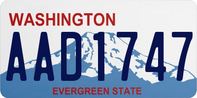 WA license plate AAD1747