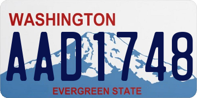 WA license plate AAD1748