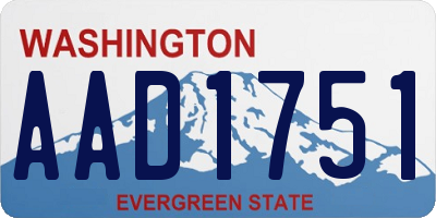 WA license plate AAD1751