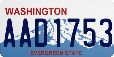 WA license plate AAD1753