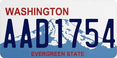 WA license plate AAD1754