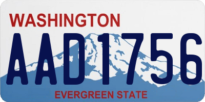 WA license plate AAD1756