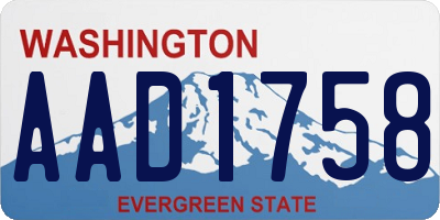 WA license plate AAD1758