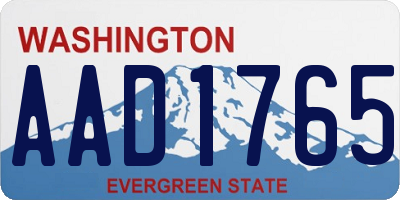 WA license plate AAD1765