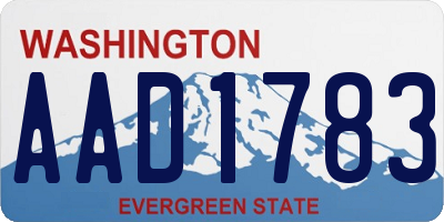 WA license plate AAD1783