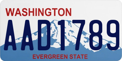 WA license plate AAD1789