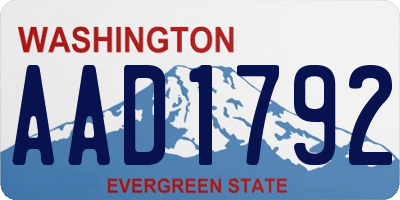WA license plate AAD1792