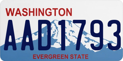 WA license plate AAD1793