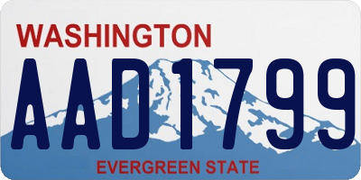 WA license plate AAD1799