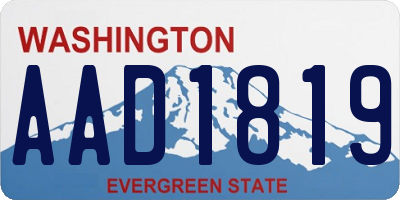 WA license plate AAD1819
