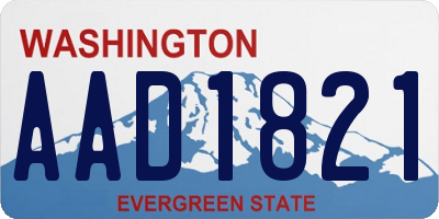WA license plate AAD1821