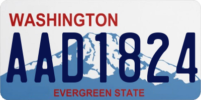 WA license plate AAD1824