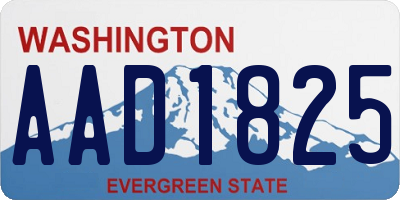 WA license plate AAD1825