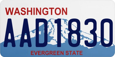 WA license plate AAD1830