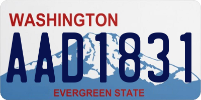 WA license plate AAD1831