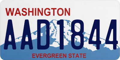 WA license plate AAD1844