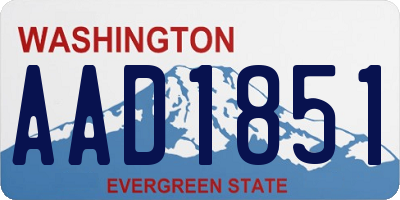 WA license plate AAD1851