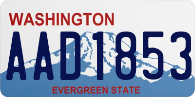 WA license plate AAD1853