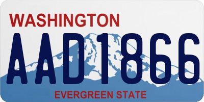WA license plate AAD1866