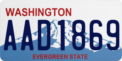 WA license plate AAD1869