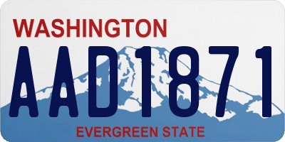 WA license plate AAD1871