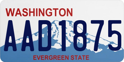 WA license plate AAD1875
