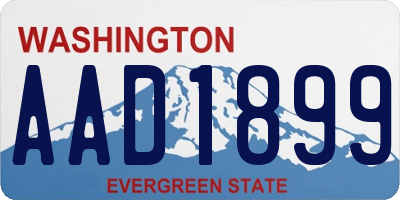 WA license plate AAD1899