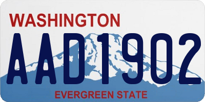 WA license plate AAD1902