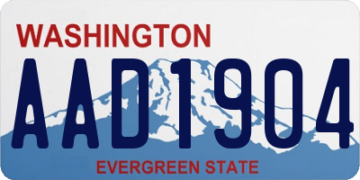 WA license plate AAD1904