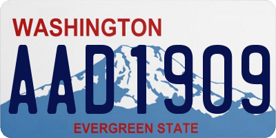WA license plate AAD1909