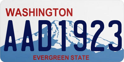 WA license plate AAD1923