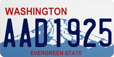 WA license plate AAD1925