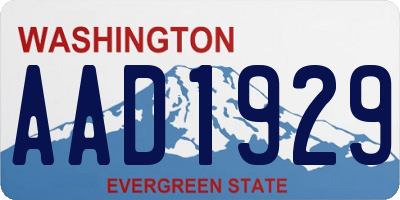 WA license plate AAD1929